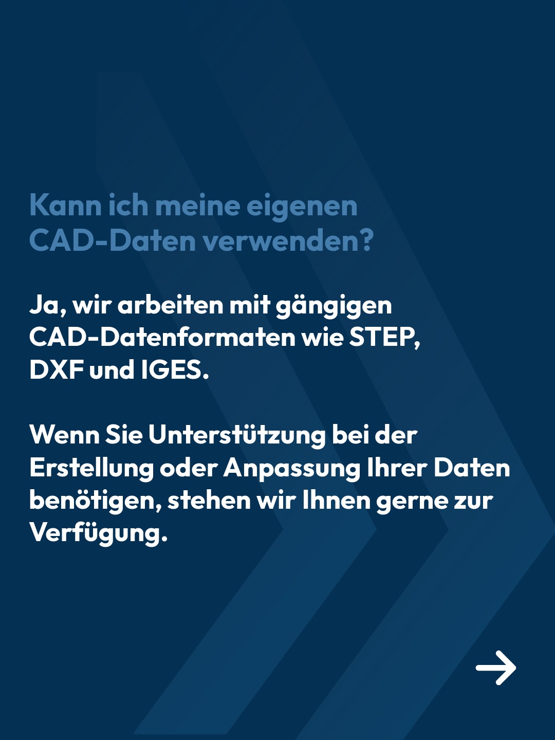 FAQ Slide: Kann ich meine eigenen CAD-Daten verwenden